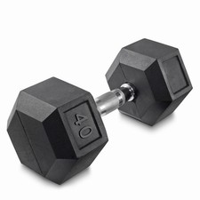 40 lb Rubber Coated Hex Dumbbell Hand Weight, 40 Pounds
