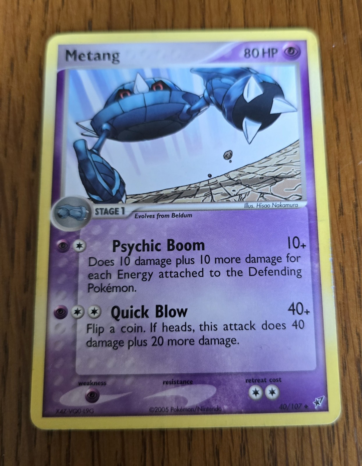 Metang 40/107 2005 Uncommon Pokemon Card Light Played 