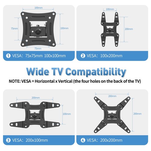 Full Motion TV Wall Mount with Swivel,Extension and Tilt for Most 13-42 inch ... - Picture 5 of 7
