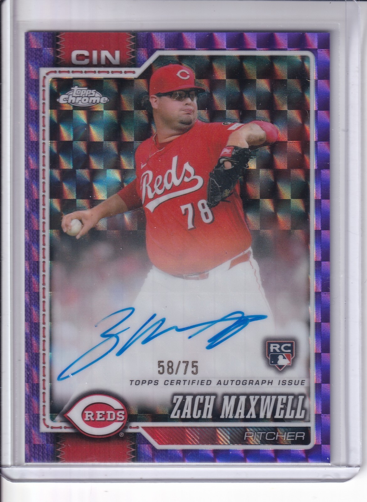 Zach Maxwell 2026 Topps Chrome Geo Refractor Auto RC /75 #RA-ZM