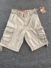 VTG Y2K Mossimo Mission 10 Pocket Cargo Shorts Beige Grunge Skater Men 28x10 NWT