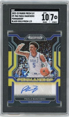 2022-23 Panini Prizm DP Paolo Banchero ROOKIE Black Gold 1/5 CPPAO SGC AUTO 10