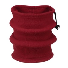 Neck Warmer Winter Double Layer Fleece Neck Gaiter, Wine Red