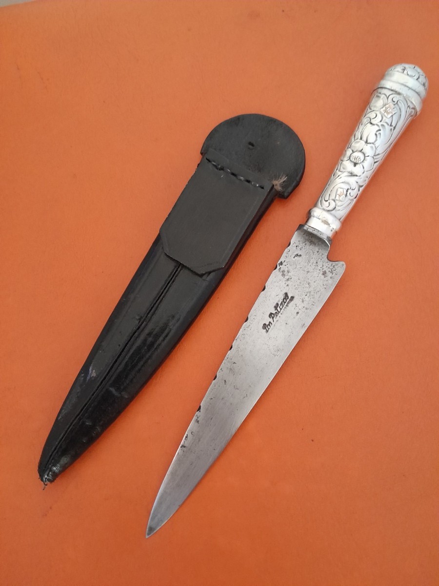 Antique Mid XXc Argentine Gaucho Creole Knife Sterling Silver