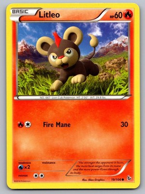 Litleo 19/106 Common Flashfire Pokemon Lightly Played