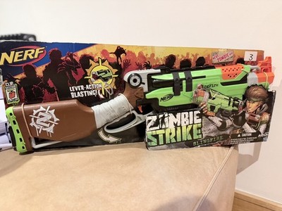 Nerf Zombie Strike Slingfire Boxed Elite Rare Lever Action - Brandneu 