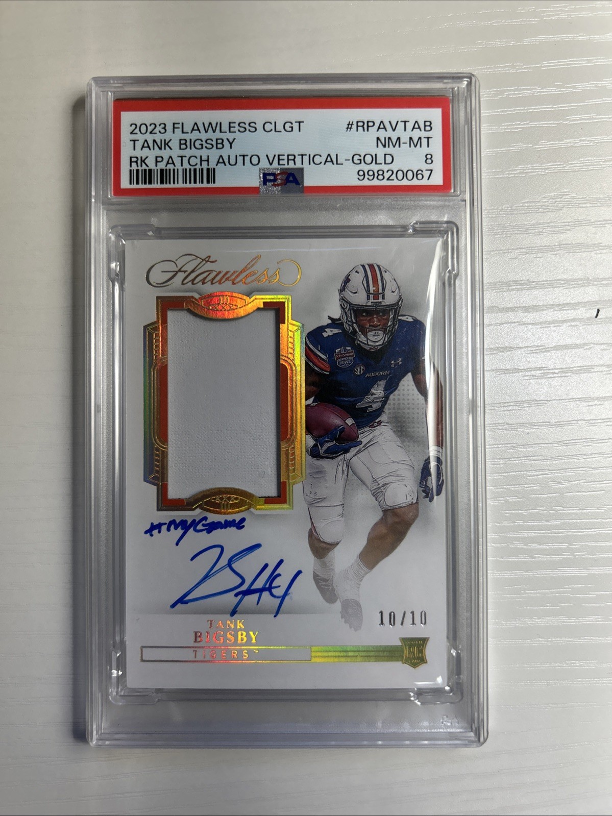 Tank Bigsby Panini Flawless Collegiate Flawless Rookie Patch Autograph Vertical #RPAVTAB Gold