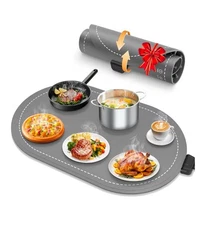 Warming Mat for Food with Adjustable Temperature Timer,10S Fast Heating Electric