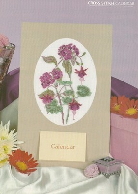 Pelargonien Blume Floral Kreuzstichkarte neue Stiche Mary Hickmott
