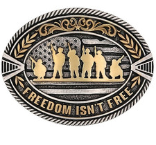   Montana Silversmiths A1012P Freedom Isn't Free Attitude Belt Buckle RETIRED   