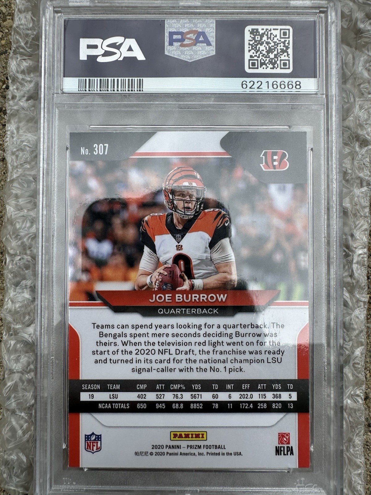🔥2020 Panini Prizm - Joe Burrow Rookie Card (RC) PSA 10 🔥 view 2