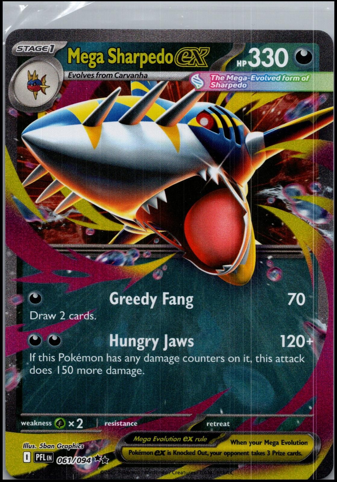 MEGA SHARPEDO EX 061/094 Phantasmal Flames HOLO NM