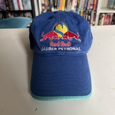 SAUBER PETRONAS RED BULL RARE Formula 1 Racing Team Blue Canvas Used Cap