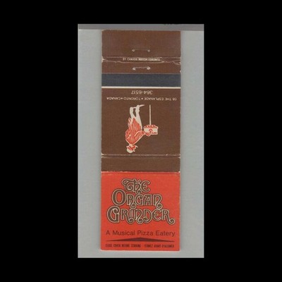 Matchbook Cover - Pizza Place - The Organ Grinder Musical Pizza Eatery
