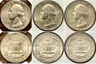 Set of 3 1943 P/D/S Washington Silver Quarter Full Set AU/BU For Collectors