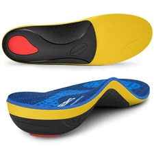 WalkHero Heavy Duty Pain Relief Insoles, 220+lbs High Arch Support Orthotics