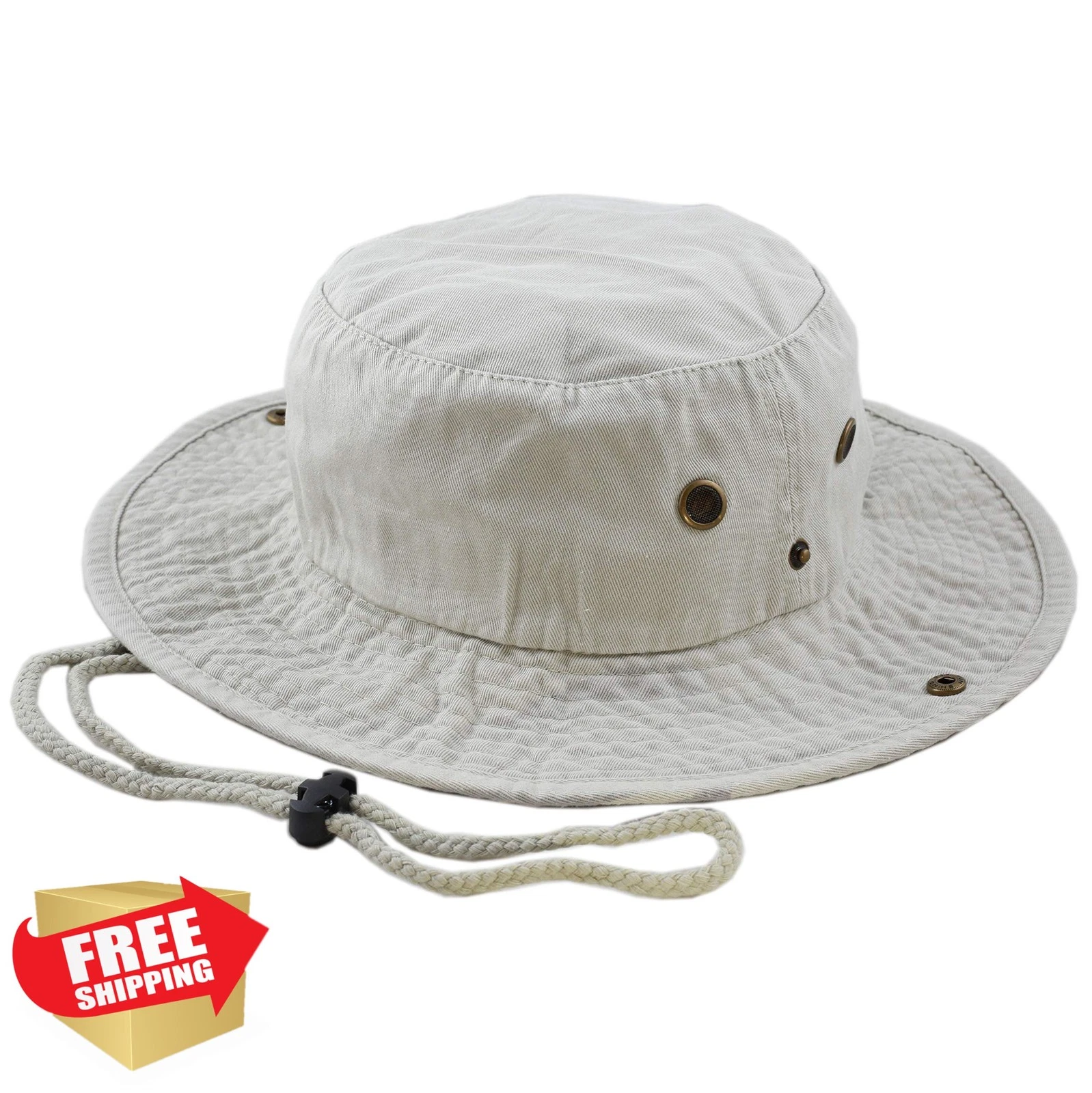 Hat Depot Cotton Safari Sun Boonie Bucket Hat Wide Brim Foldable Double
