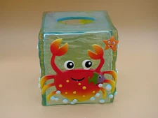 Target Do Your Room Sea Life Clear Acrylic Tissue Box Cover 3D Crab Starfish  