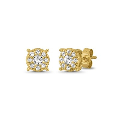 Verbund-Ohrstecker 0,33 kt im Labor gezüchteter Diamant für Damen 10 kt Gelbgold