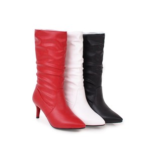 red calf high boots