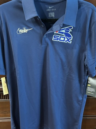 Nike Chicago White Sox Cooperstown Collection Polo Shirt NWT Blue Size Medium - 第 4/14 張圖片