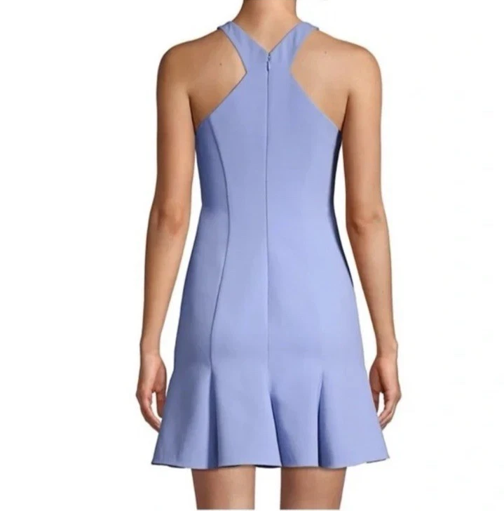 VETEMENTS PROBABILE abito donna stile Halter svasato Carolyn mini crepe pervinca taglia 12
