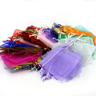 100pcs 4*5inch Mix Colors Wedding Candy Jewelry Packing Bag Gifts Festival Party