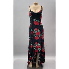 Reformation Dress Women 4 Sorrento Hera Red Rose Floral High Low Wedding Event