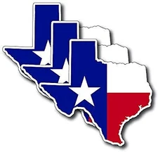 3 Texas Shaped Flag 3M Vinyl Decal Bumper Sticker Car Truck Window American USA