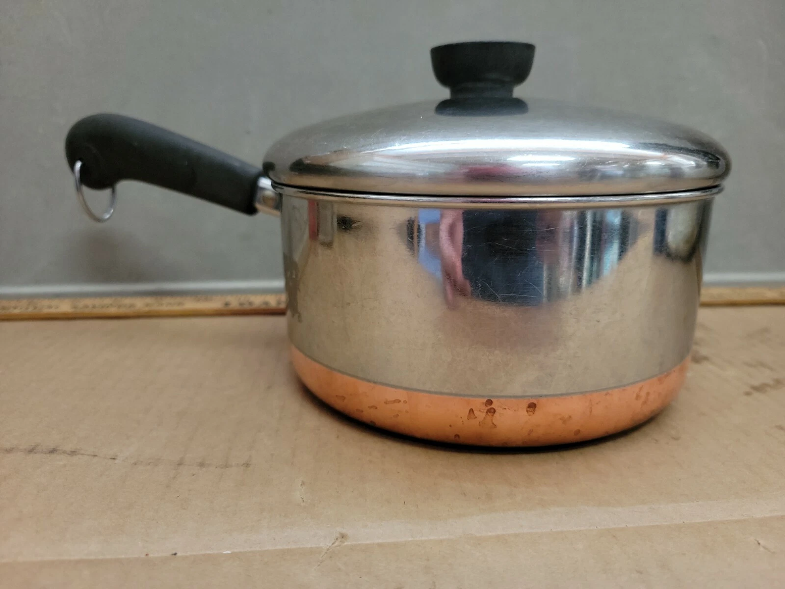 Revere Ware 1801 Copper 2 Qt. 97 Sauce Pan Pot With Lid Clinton Il Vintage Retro
