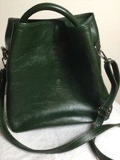 I Medici Italian Camilla Green Crossbody Handle Large Bag Leather