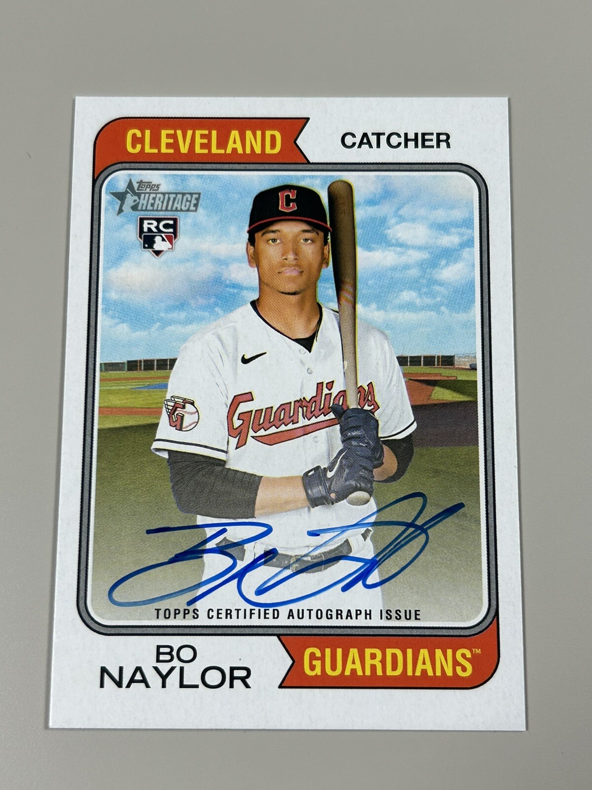 2023 Topps Heritage Bo Naylor RC Real One Auto ROA-BNA Guardians Rookie