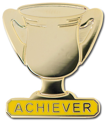 Gold Achiever gelbe Trophäe Pin Anstecker für Schulen