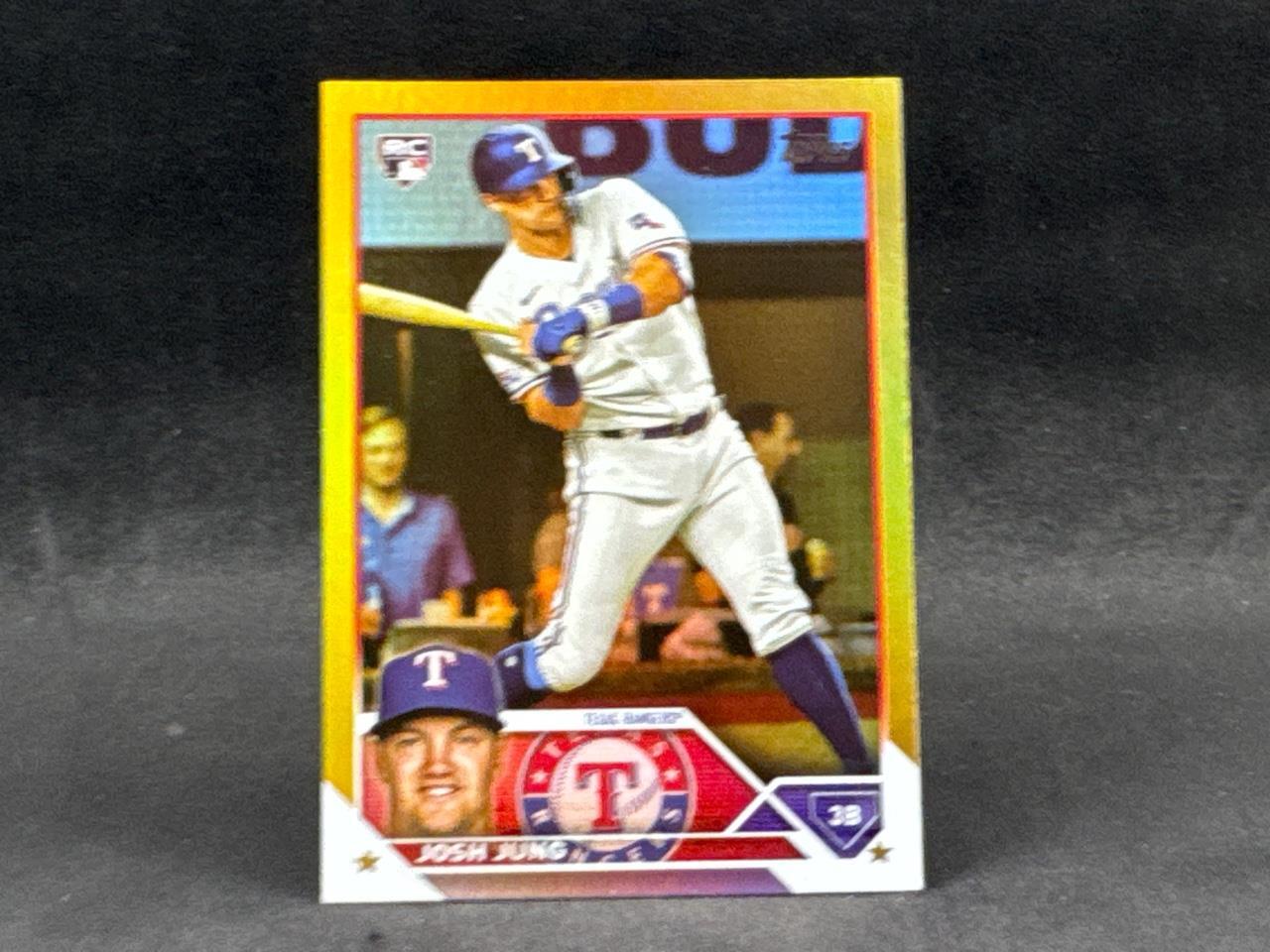 2023 TOPPS SERIES 2 JOSH JUNG #529 ROOKIE RAINBOW GOLD FOIL PARALLEL SP RANGERS