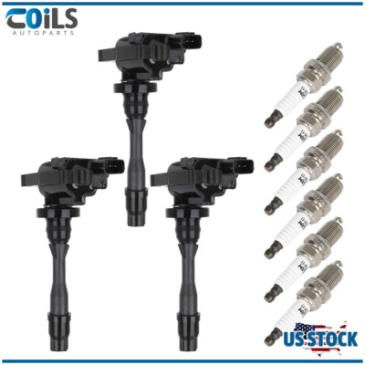 3 Ignition Coils and 6 Spark Plugs Pack For Mitsubishi Montero 2003-2006 3.8L