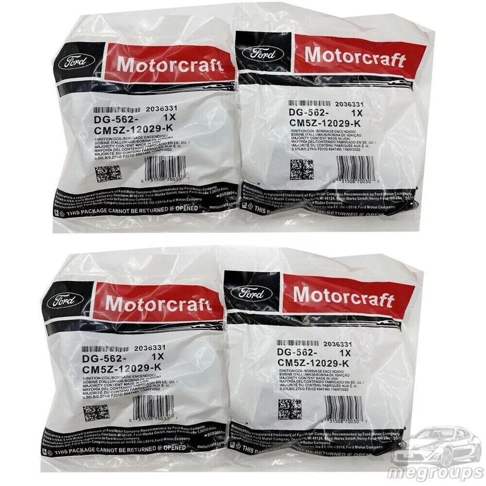4X Motorcraft Ignition Coils DG562 Fit Ford Fusion Focus Edge Taurus Lincoln MKZ - Imagem 3 de 4