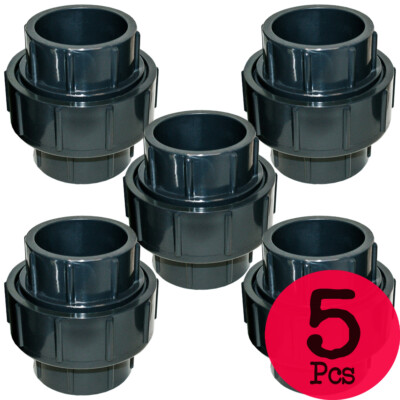Lot of 5 PCS. Sch 80 PVC 2 Inch Union Socket Connect