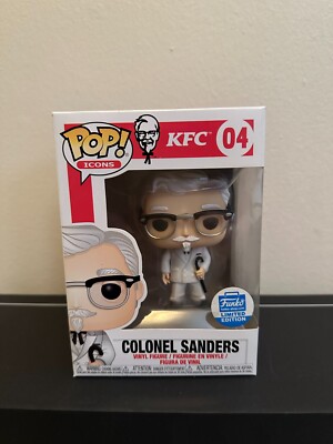 Funko POP! Icons (KFC) - COLONEL SANDERS (w/Cane) #04, Funko Shop LE - NEW!