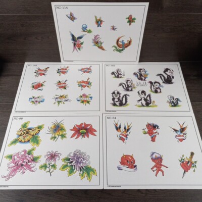 Vintage 2002 Spaulding And Rogers Tattoo Design Sheets