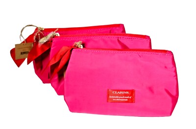 3x Clarins - Kulturtasche - Kosmetiktasche - Pouch Schminktaschen 3 Stück