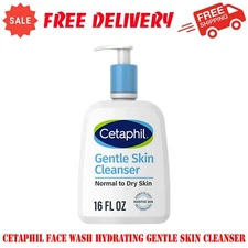 Cetaphil Face Wash Hydrating Gentle Skin Cleanser For Normal To Dry Skin, 16 oz