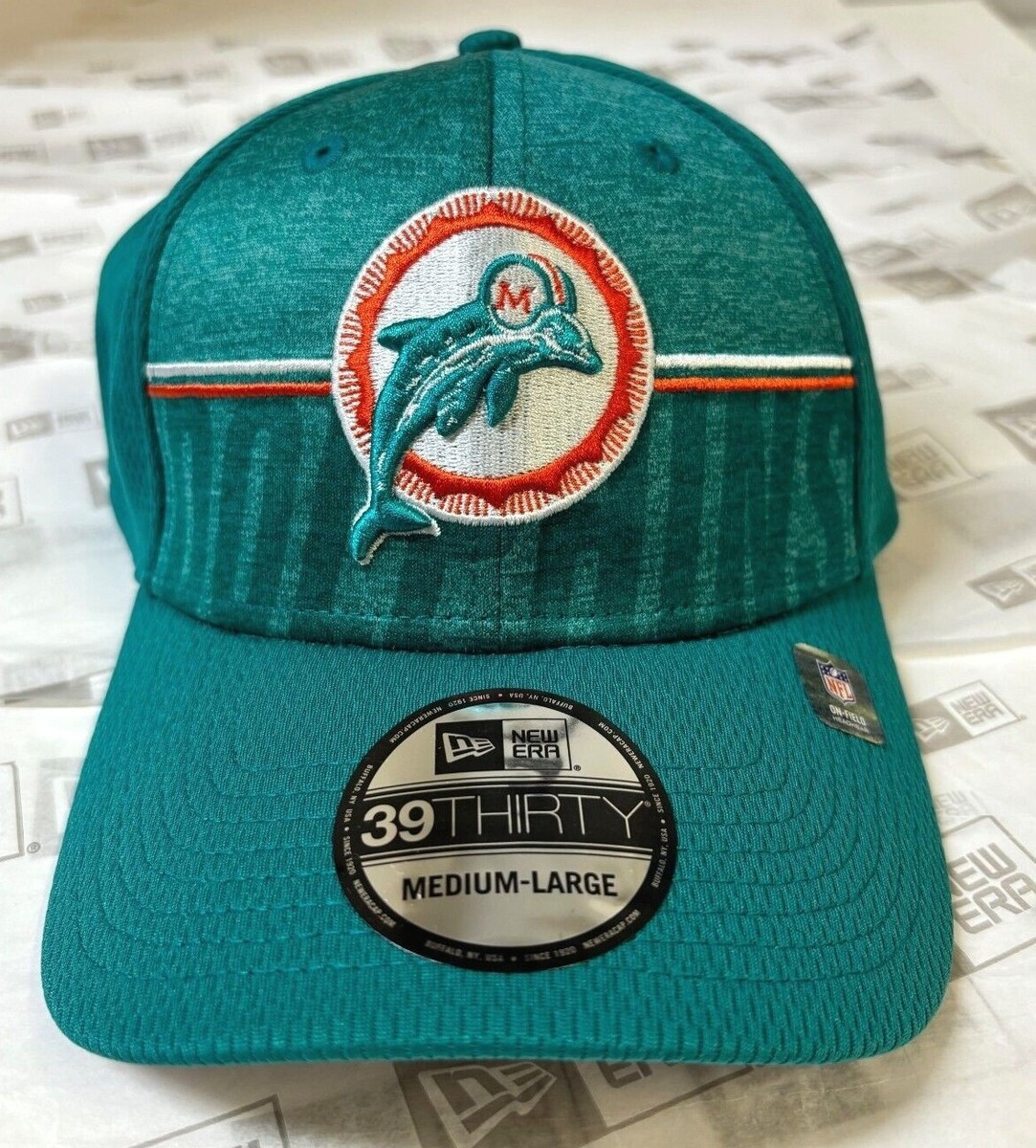 Miami Dolphins NFL NE 2023 Training Camp Throwback Flex-Fit Hat~ Aqua