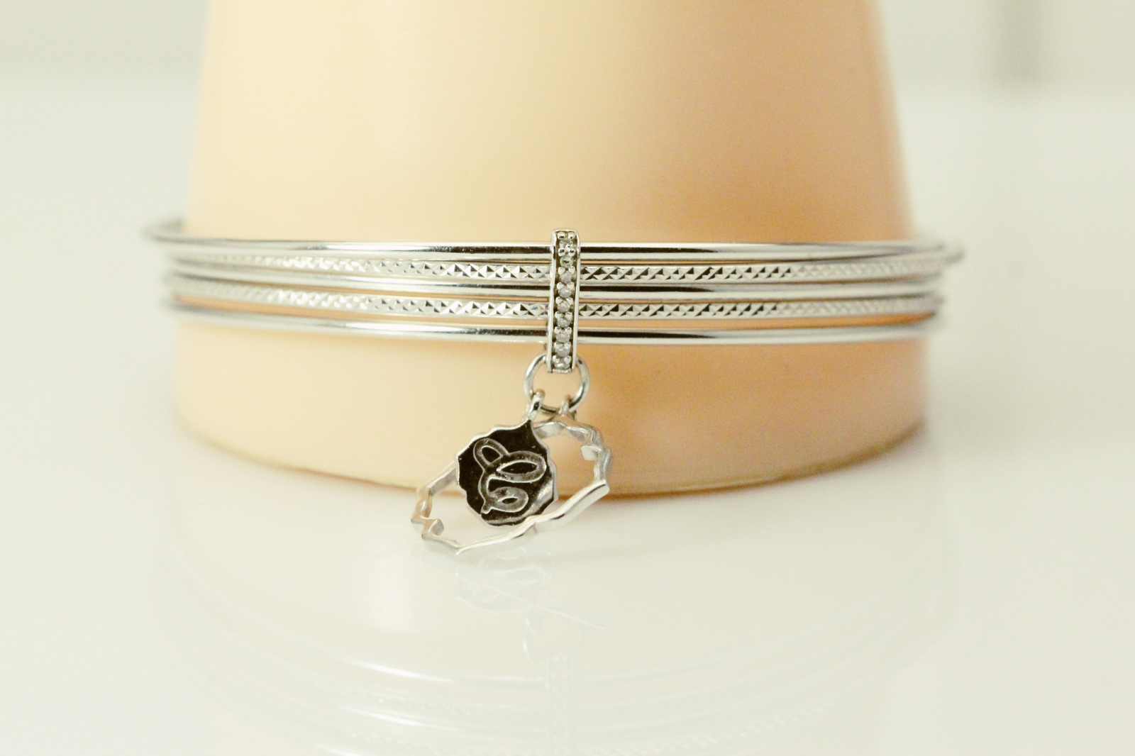 Sterling Silver 925 Five Thin Stacked Bangle Brac… - image 4