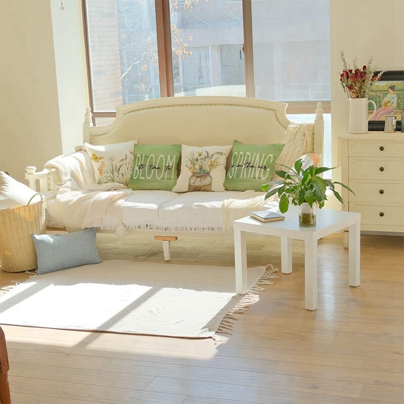 Spring Pillow Covers 18X18 Set Of 4 Spring Decorations Farmhouse Throw