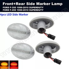4pc Clear Led Dually Bed Fender Side Marker Lights For Ford F350 F450 Super Duty