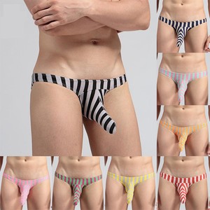 Men S Bikini Briefs Low Rise Underwear Pouch Bulge Shorts Striped Underpants Ebay