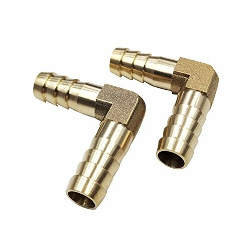 5Pcs 1/4" Hose ID Brass Hose Barb 90 Degree Elbow Fitting L Right Angle Atapter - Image 2 of 4