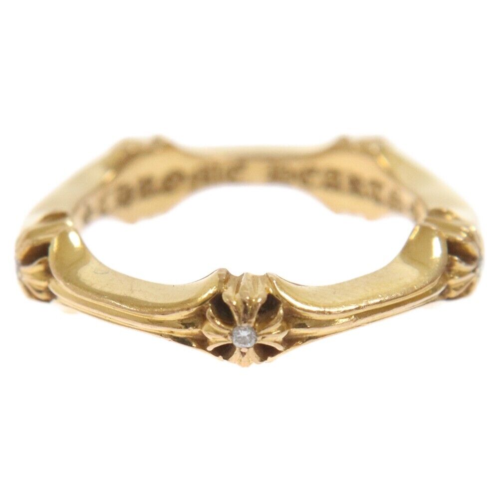 CHROME HEARTS 22K PLUS AND BONE RING DIAMONDS Gold PAVE JP CHROME HEARTS 22K PLUS AND BONE RING DIAMONDS Gold PAVE JP