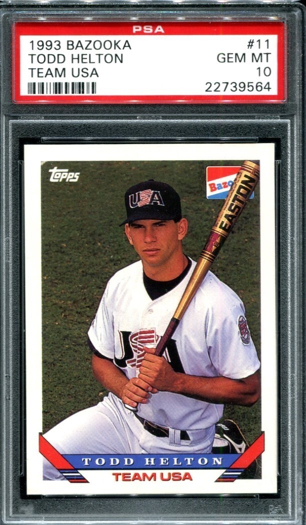 1993 Topps Bazooka Todd Helton USA #11 Rookie RC PSA 10