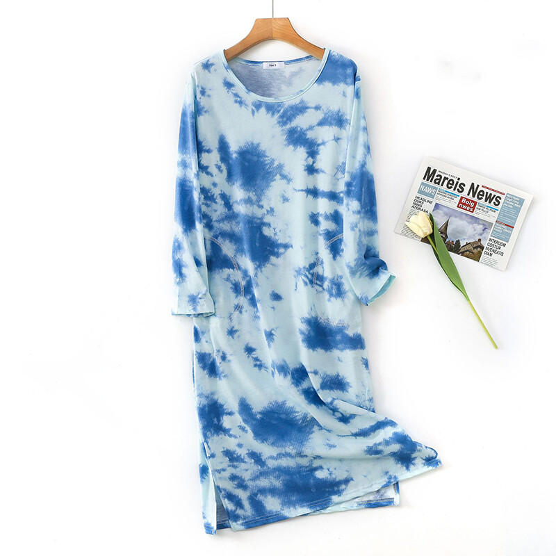 Women's Pajamas Long Sleeve Nightgown Sleep Shirt Cotton